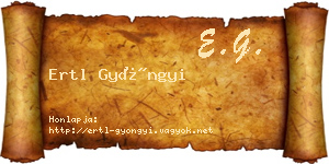 Ertl Gyöngyi névjegykártya